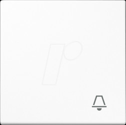 LS 990 K WW 1-gang rocker, bell symbol, Duroplast, alpine white