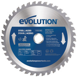 Evolution M185TCT-40MS Mild Steel Cutting Mitre Saw Blade 185 x 20mm x 40T