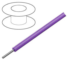 1563-VI005 Przewód HookUp Wire d: 20AWG drut Cu PVC fioletowy 1000V 30,5m