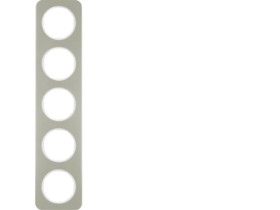 BERKER R.1 Ramka 5 pięciokrotna stal szlachetna/biały 10152114 HAGER