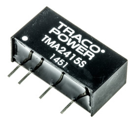 Przetwornica DC-DC, 1W, Uwe 21,6 → 26,4 V DC, Uwy 15V dc, Iwy 65mA, TRACOPOWER