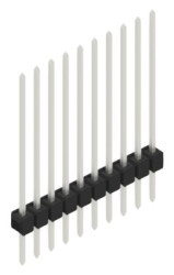 Pin header, 10 pole, pitch 2.54 mm, straight, black, 10046935