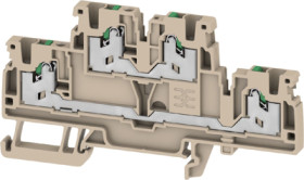Multi level terminal block, snap-in, 0.34-2.5 mm², 4 pole, 22 A, 8 kV, dark beige, 2902380000