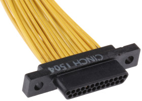 Złącze D-Sub 25-pinowe Męski Kątowe Montaż na kablu raster 1.27mm Złoto