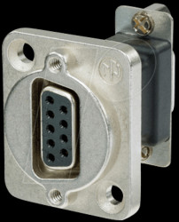 NADB9FF 9 pole D-SUB feedthrough, nickel