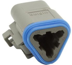 Plug, unequipped, 3 pole, straight, gray, PX0100S03GY