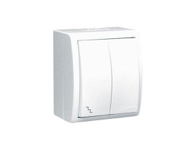 AQUARIUS Wyłącznik schodowy podwójny natynkowy biały bryzgoszczelny IP54 AQW6/2/11 KONTAKT SIMON