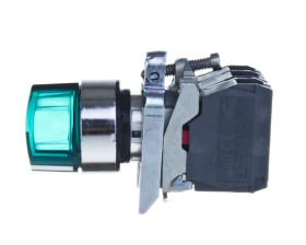 Przełącznik 2 położeniowy pokrętło 22mm zielony 1Z 1R z samopowrotem XB4BK123B5