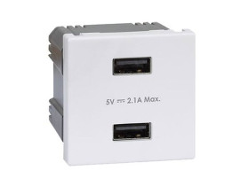 SIMON CONNECT USB ładowarka K45 (45x45) gniazdo typ A 5V/21A czysta biel K126E/9 KONTAKT SIMON