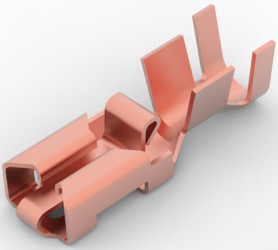 Uninsulated flat plug sleeve, 6.35 x 0.81 mm, 3.31 to 5.26 mm², AWG 12 to 10, phosphor bronze, 790319-4