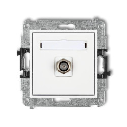 MINI Gniazdo antenowe pojedyncze typu F (SAT) niklowany biały MGF-1