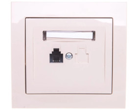 KIER Gniazdo telefoniczne pojedyncze RJ11 beżowe GPT-1W/01