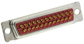 Złącze D-Sub 25-pinowe Męski Proste Montaż na panelu Złoto na niklu