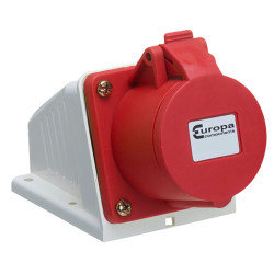 Europa ISS325N 415V 3P&#x2B;N&#x2B;E 32A Red IP44 Surface Socket 2.5 - 6mm Cross Section