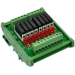 CZH-LABS Slim DIN Rail Mount DC24V Sink/NPN 8 SPST-NO 5A Power Relay Module, APAN3124