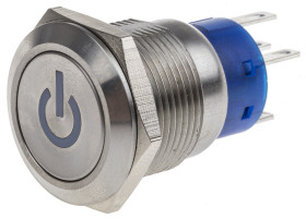 Nasadka przełącznika Zatrzaskowy SPST średnica wycięcia 19mm, montaż panelowy RS PRO