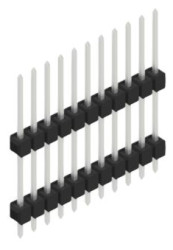 Pin header, 11 pole, pitch 2.54 mm, straight, black, 10051155