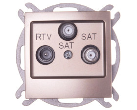 IMPRESJA Gniazdo antenowe RTV-SAT-SAT złoty metalik GPA-Y2S/m/28