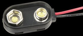 Battery clip for 9-volt block, high quality, vertical