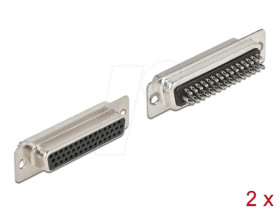 66718 D-Sub HD 44 pin socket metal, solder version, 2 pieces