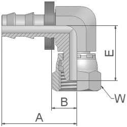 Złączka hydrauliczna, Złacze A: Przewód elastyczny 3/8 cala, Złacze B: M16 żeńskie, Mosiądz