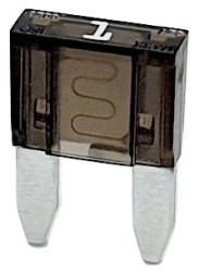 Automotive flat fuse, 1 A, 32 V, black, (L x W x H) 11.1 x 3.9 x 16.2 mm, F7001