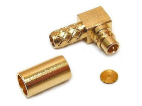 Wtyk MMCI kątowy zaciskany na przewód koncentryczny RG-174