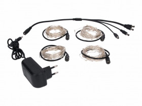 Lampki led zewnętrzne ŁEZKI 230V 4x5m 4x 50LED czerwone