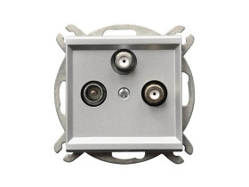 SONATA Gniazdo antenowe RTV-SAT z 2 wyjściami SAT srebro mat GPA-R2S/m/38 OSPEL