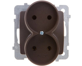 KARO Gniazdo podwójne b/u czekoladowy metalik GP-2SR/m/40