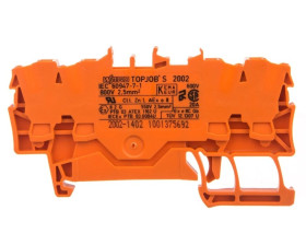 Złączka szynowa 4-przewodowa 2,5mm2 pomarańczowa 2002-1402 TOPJOBS