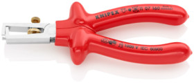 VDE-stripping pliers for plastic-coated cables, rubber-coated cables, 10 mm², AWG 8, cable Ø 5 mm, L 160 mm, 205 g, 11 07 160