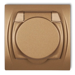 LOGO Gniazdo bryzgoszczelne z/u (klapka złoty metalik) złoty metalik 8LGPB-1zp