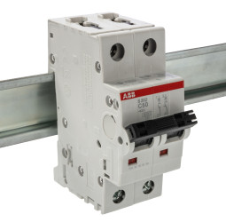 Wyłącznik nadprądowy MCB, Typ C, 2-biegunowy, 50A, 400V, 125V, na szynę DIN, ABB S202-C50, S200