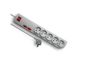 Przedłużacz zabezpieczony 5 gniazd z uziemieniem 3m+wyłącznik z filtrem i modułem przeciwprzepięciowym PSF-503 ELGOTECH