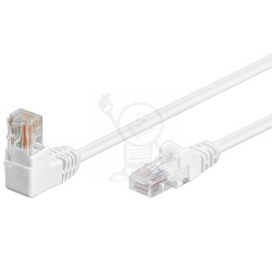 Kabel LAN 5e kątowy 1,0mb Biały U/UTP