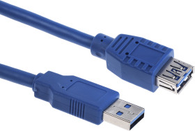 Kabel USB Złącze A USB A Złącze B USB A dł. 1m Przewód przedłużający USB USB 3.0 kolor: Niebieski