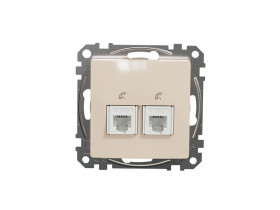 SEDNA DESIGN & ELEMENTS Gniazdo telefoniczne 2xRJ11 beżowy SDD112492 SCHNEIDER ELECTRIC