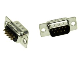 Wtyk; D-Sub; Canon 9p 301A10019X; 9 torów; na przewód; lutowany; proste; tłoczone styki; czarny; plastik; złocone; skręcane; Con