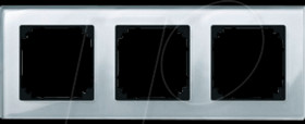 489360 M-PLAN real glass frame - 3-gang, diamond silver