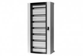 Szafa metalowa MISTRAL szklane drzwi - 600x1200x250 mm 168 modułów, 7 rzędów IP55