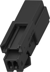 Plug, unequipped, 2 pole, straight, 1 row, black, 2138558-3