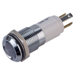 CML 19240254 M14 LED Indicator Tri-Colour Prominent Satin Chrome Bezel 12VDC