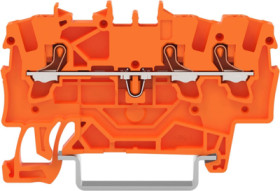 3-wire feed-through terminal, spring-clamp connection, 0.25-2.5 mm², 1 pole, 17.5 A, 8 kV, orange, 2201-1302