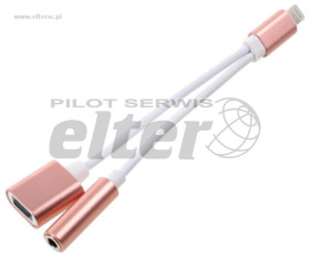 Adapter wt. iPhone 8pin - gn. 3,5mm + gn. iPhone