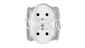 Icon Mechanizm Gniazda Podwójnego Do Ramki Z Uziemieniem 2X(2P+Z) (Przesłony...