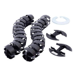 INCARA Organizer przewodów VERTEBRA 4 przedziały, metalowa stopa 0,8 m czarny 654991