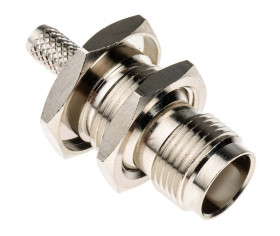 Złącze koncentryczne Montaż w przegrodzie Żeński 50Ω typ złącza Złącze TNC Połączenie zagniatane typ kabla RG58/U
