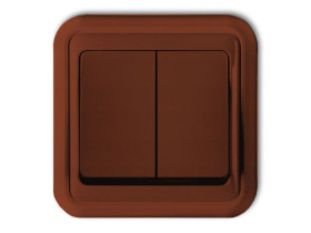 LIZA Wyłącznik podwójny świecznikowy brązowy 4WPT-2 KARLIK