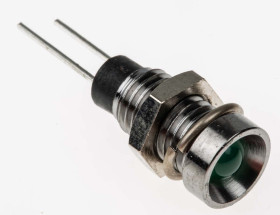 Lampka kontrolna do montażu panelowego 2.1V, zielona 6.1mm LED Chrom Wyprowadzenia Bulgin